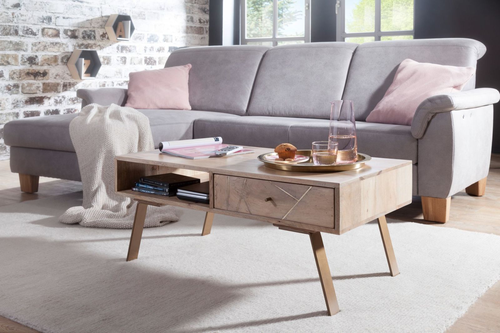 Couchtisch - Mango massiv - 95 cm