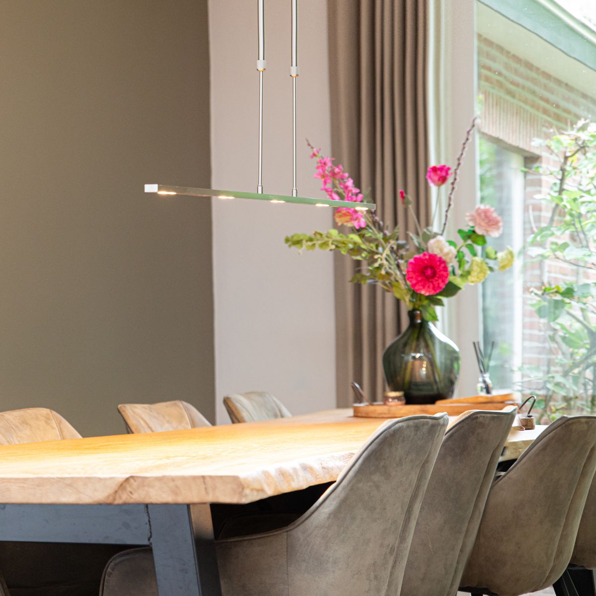 Moderne hanglamp staal incl. LED verstelbaar - Bold
