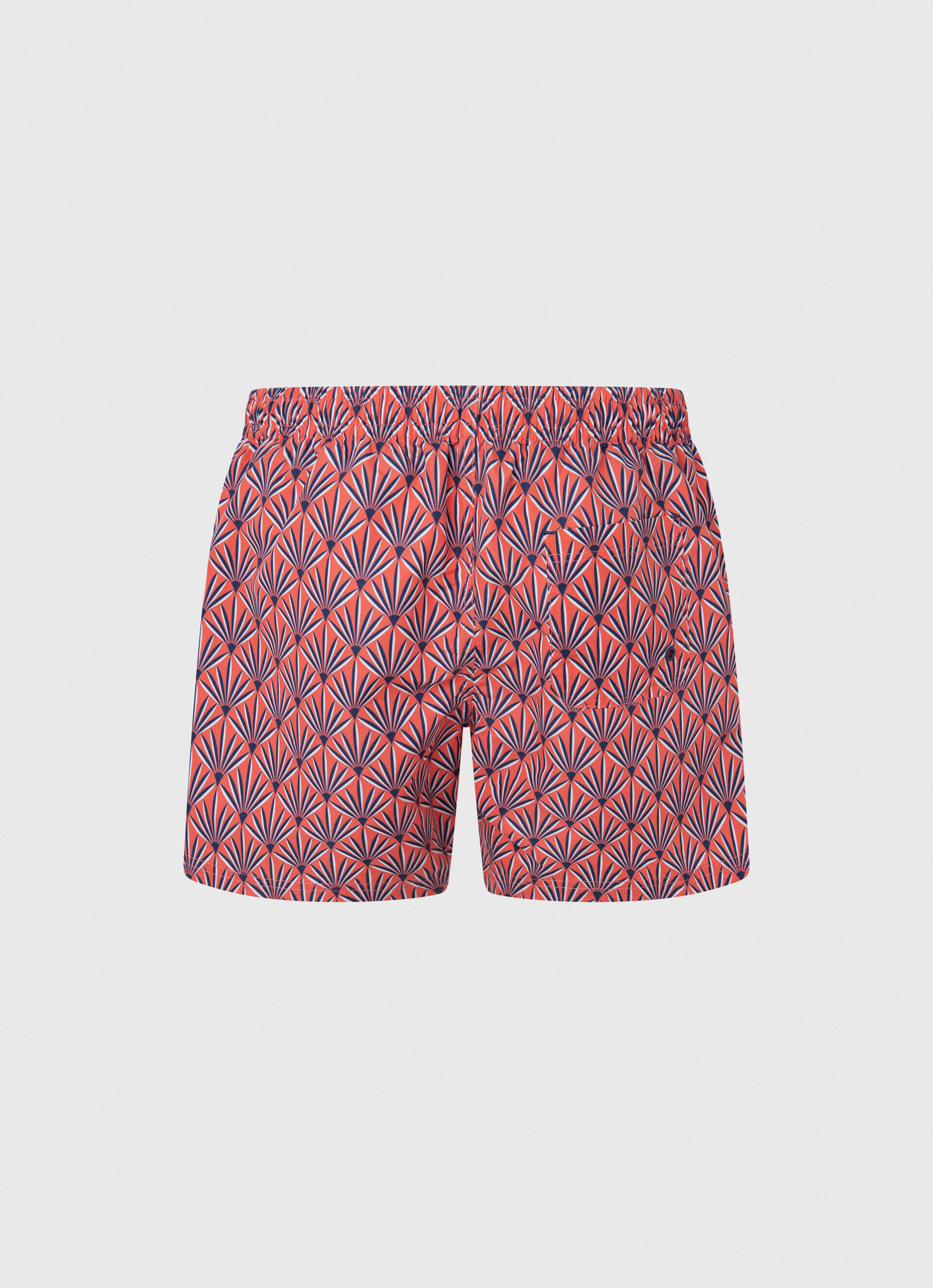 Maiô Bermuda com estampa floral folclórica - rosa coral