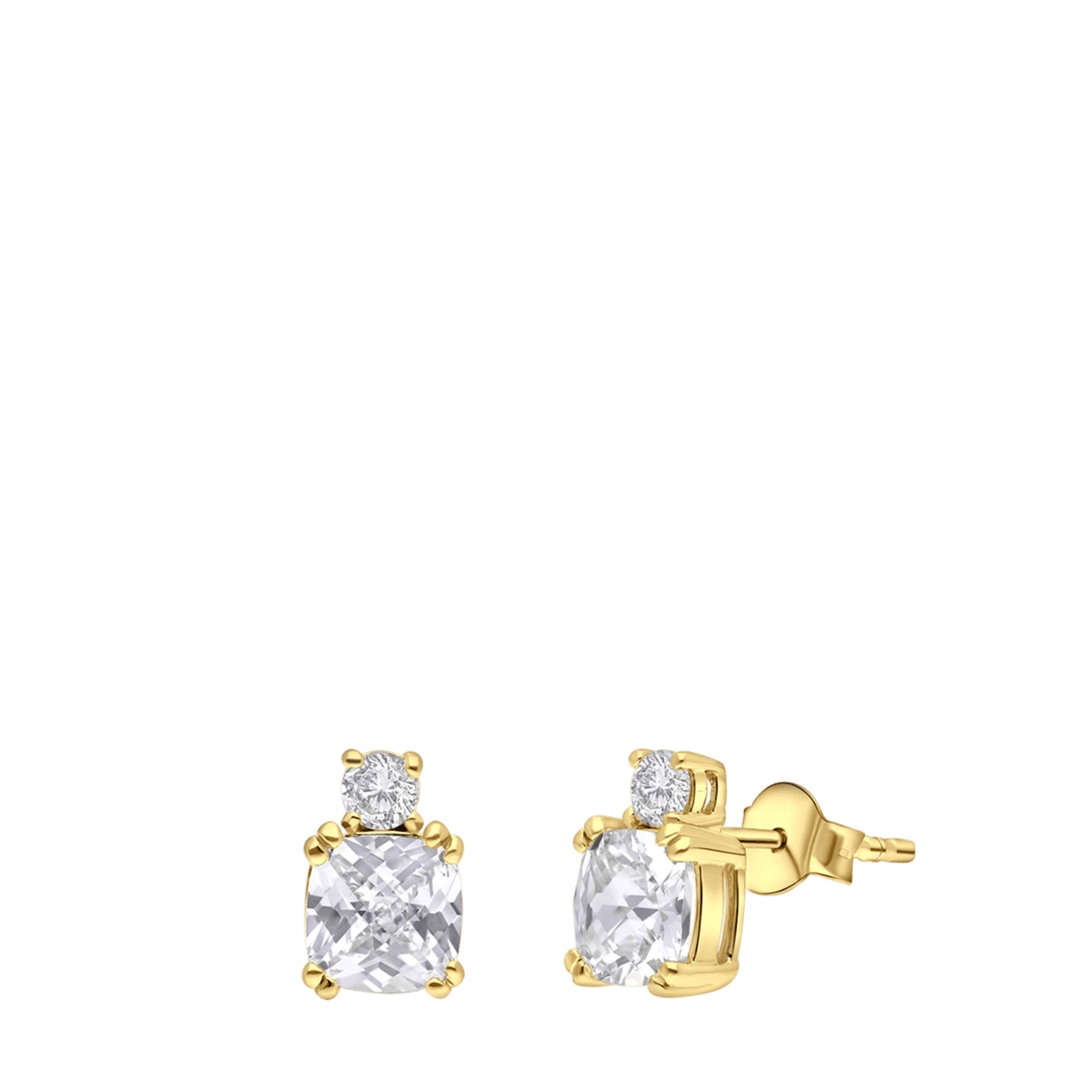 Zilveren goldplated oorbellen met zirkonia