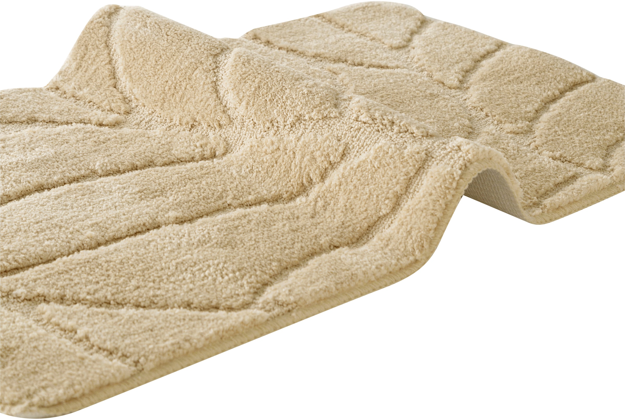my home Badematte »Epense, Badvorleger, Badezimmer Teppich, Duschmatte mit Blattstruktur« Höhe 10 mm rutschhemmend beschichtet fussbodenheizungsgeeignet | schnell trocknend Badteppich, Uni, Blätter, Hoch-Tief, verschiedene Farben und Grössen