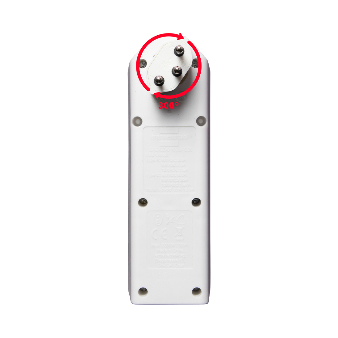 brennenstuhl Abzweigstecker 3-fach drehbar bis 300° ohne Aufhänger mit USB Typ A und C