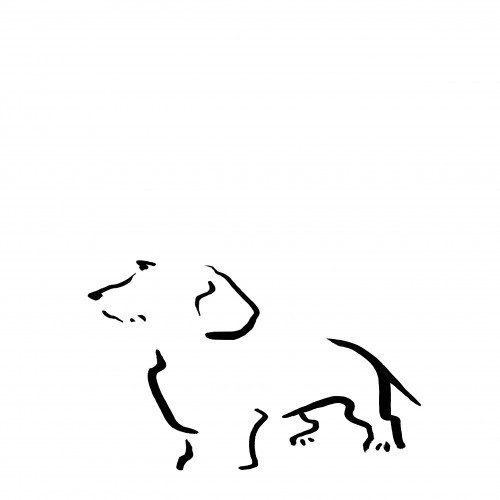 Ilustração de um Terrier sem moldura, na cor branca.