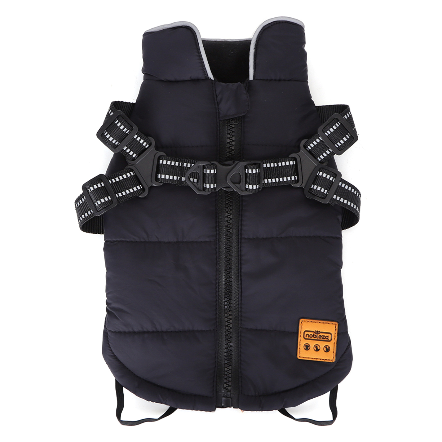 Nobleza - Casaco para Cães, Jaqueta de Inverno Quente para Cães, À Prova de Vento, Impermeável, Colete 2 em 1 para Animais de Estimação com Arnês de Argola em D