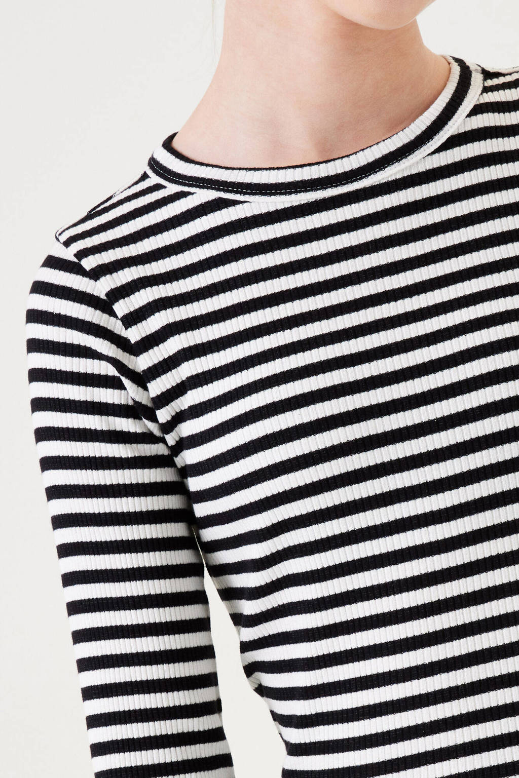Garcia gestreepte longsleeve zwart/wit