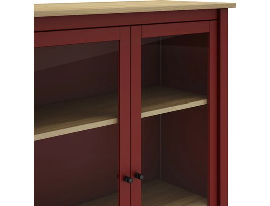 CONCEPT1 - Vitrine Misti 2P rouge chêne 90 x 40 x h110