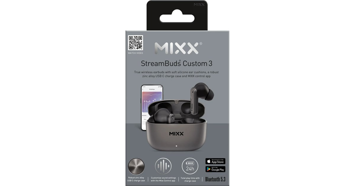 MIXXStreamBuds Custom 3 True Wireless Earbuds  headset  (Zwart)