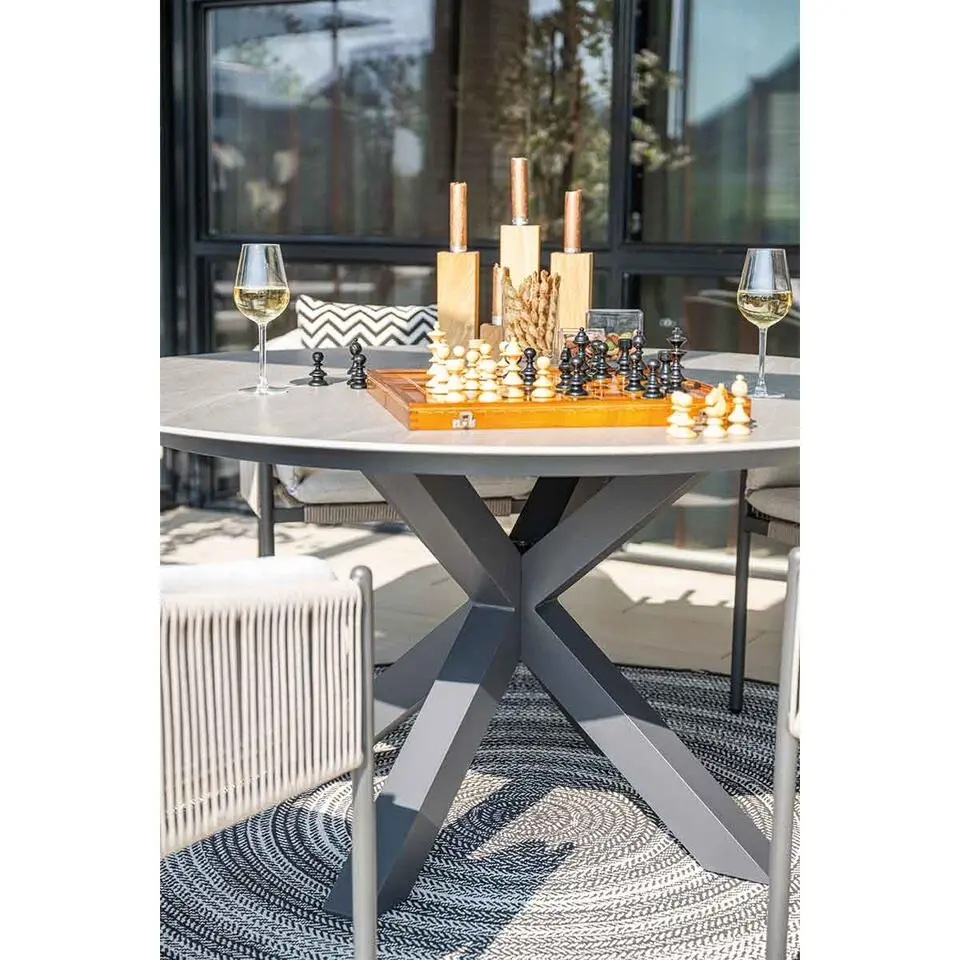 Lowland tafel - Ø150 cm - carbon black - Centostone Napoli sand