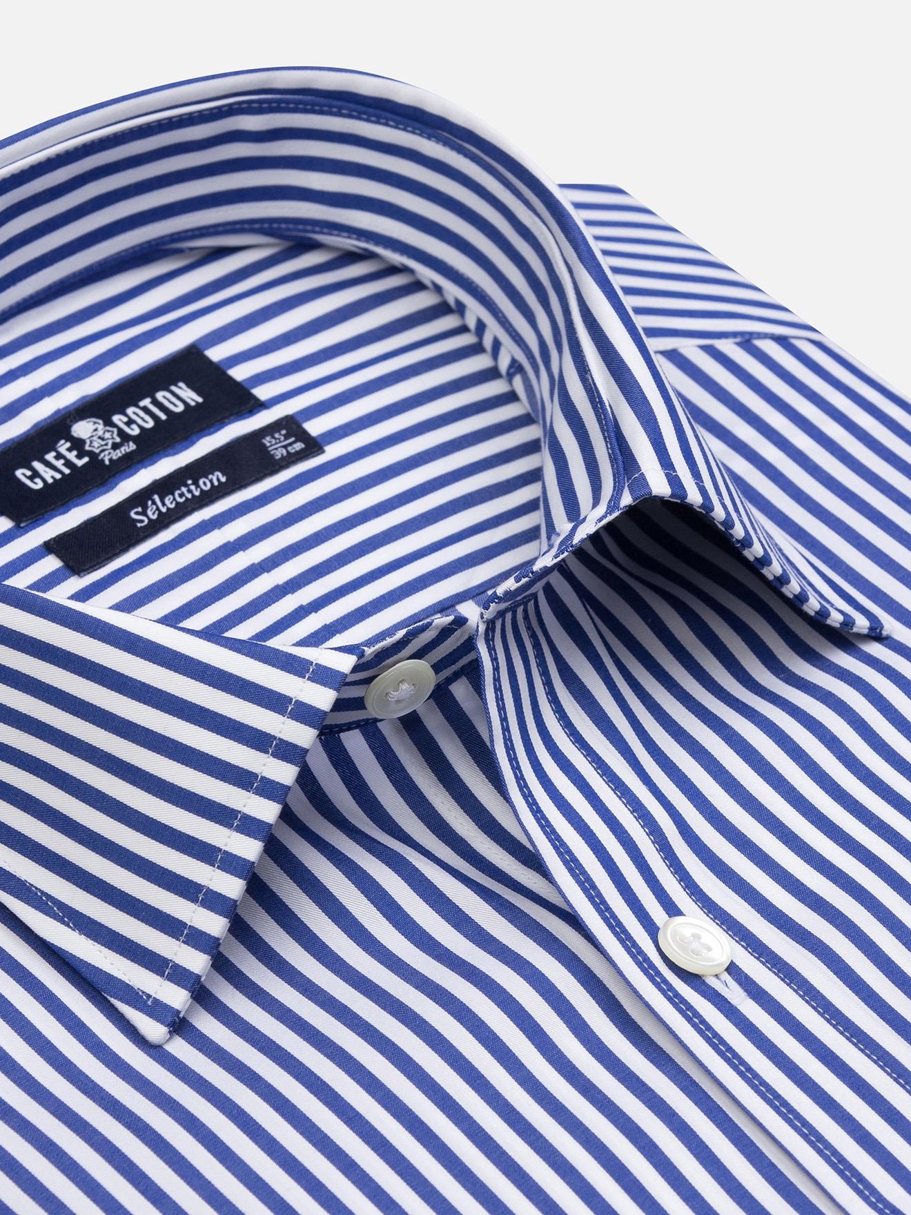 Chemise cintrée Norm à rayures marine