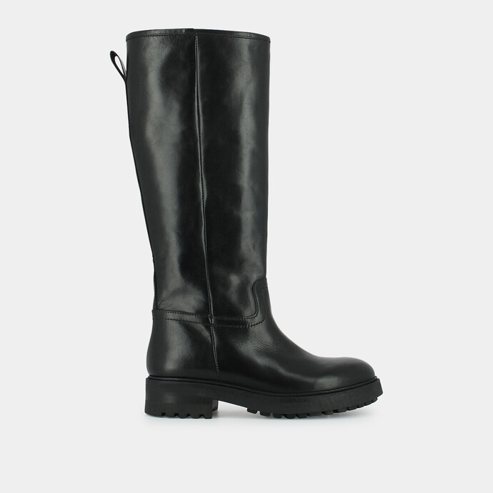 Bottes cavalières  en cuir noir