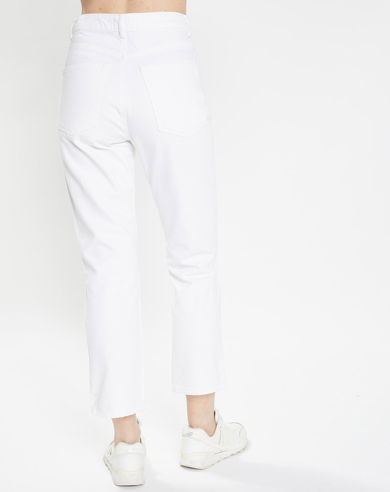 Galeries Lafayette Jean courte cigarette Ediso ajusté 7/8 blanc