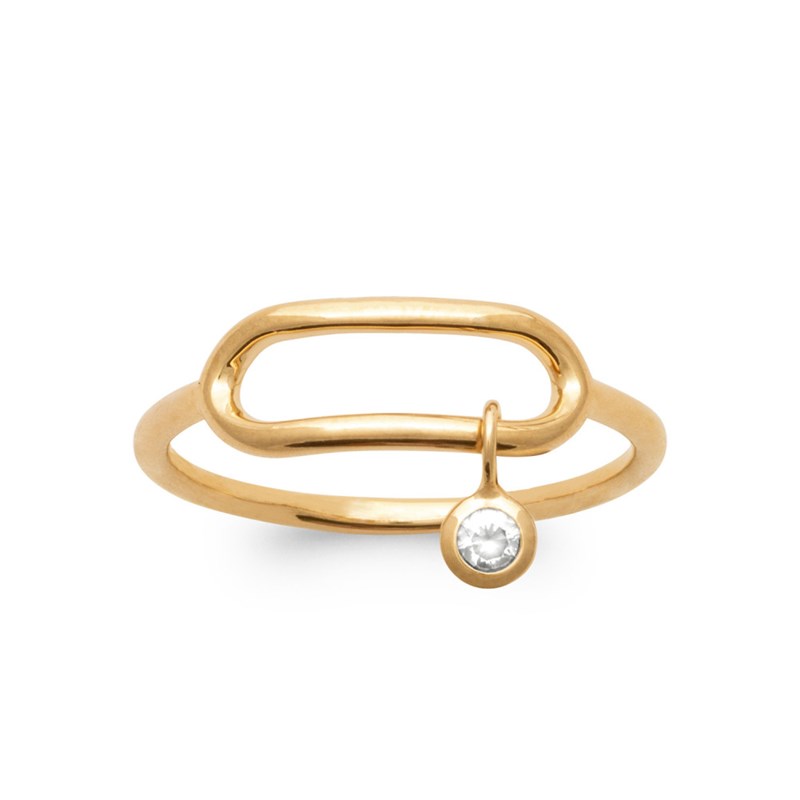 Bague Femme - Plaqué Or - Oxyde de zirconium