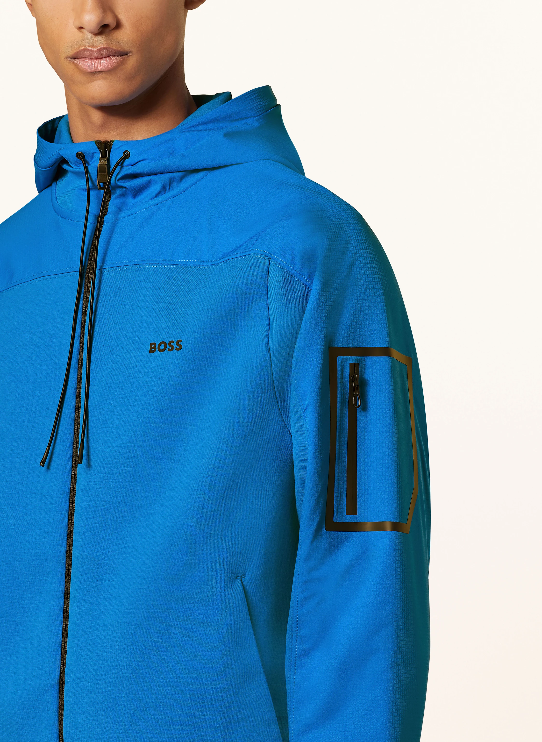 BOSS Sweatjacke SARIQ im Materialmix