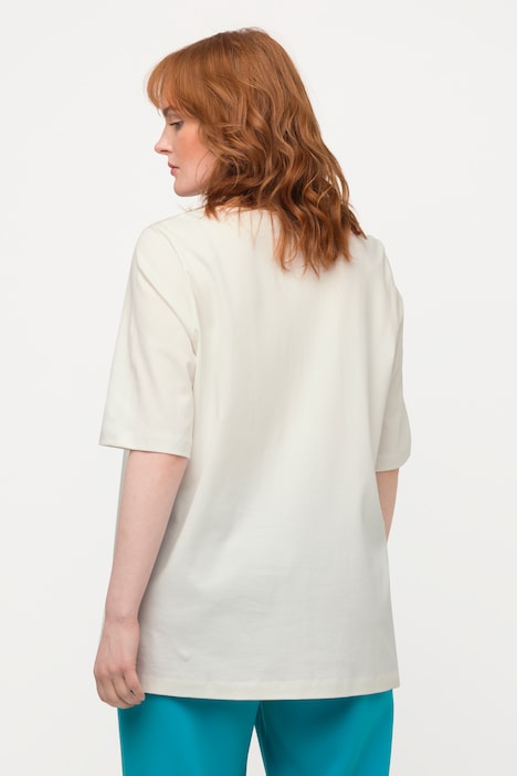 T-Shirt, Pima Cotton, A-Linie, Herzausschnitt, Halbarm