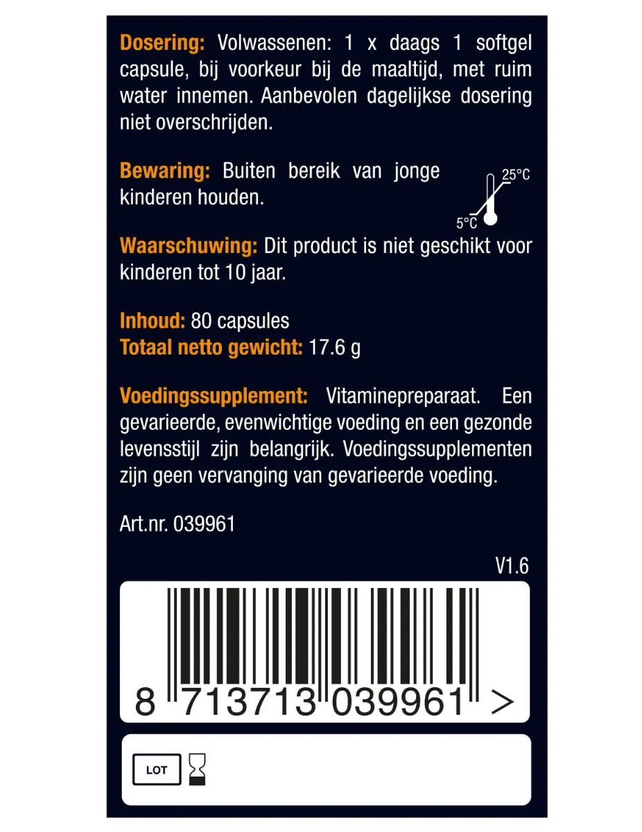 Vitamine D3 75 mcg 80 capsules