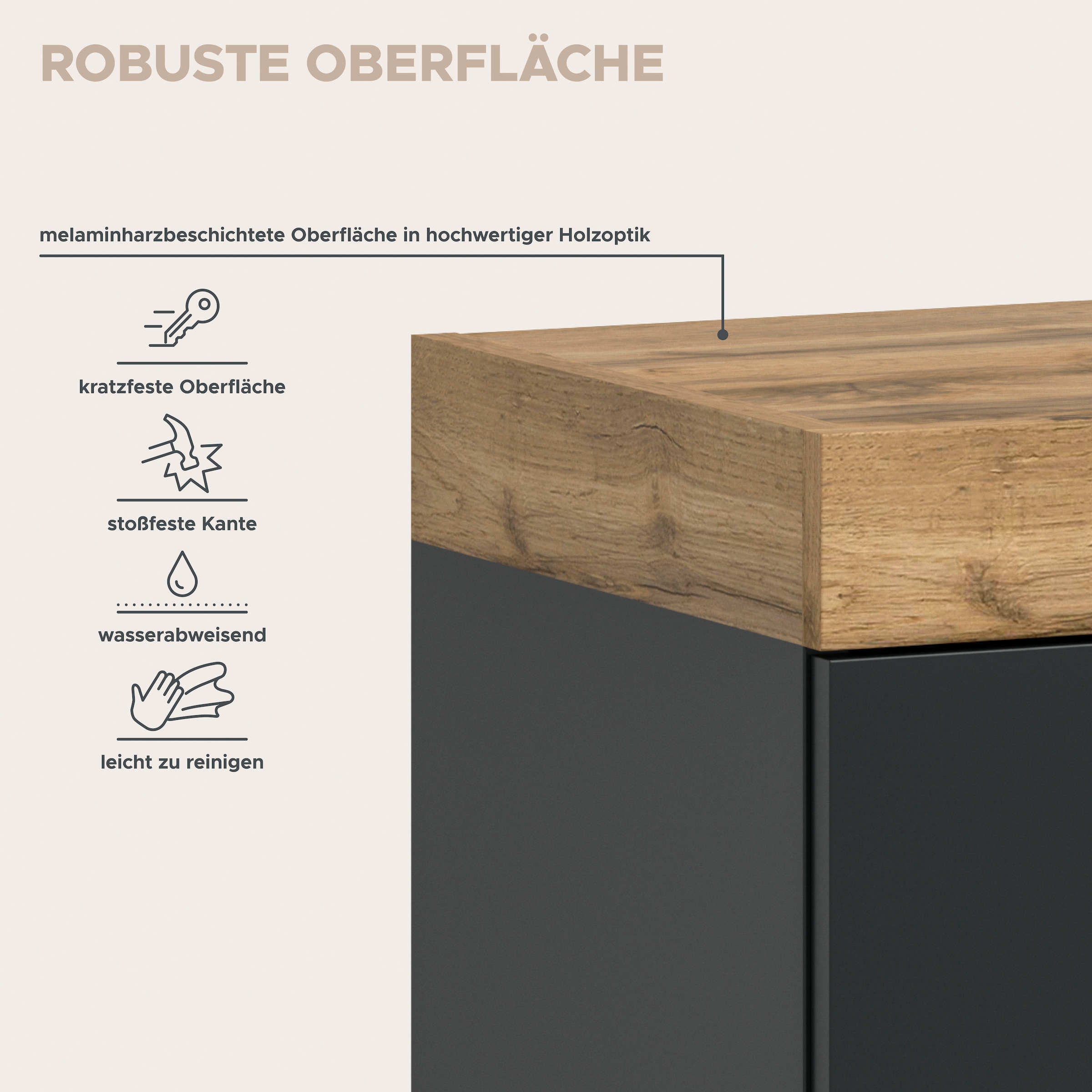 GOODproduct Highboard »MAMBO, TOPSELLER!, Höhe 115 cm, in verschiedenen Farben erhältlich« 2 farbige Ausführung, in verschiedenen Farben erhältlich, 1 Stk. tlg. Kommode, Sideboard, Wohnzimmer, Schlafzimmer