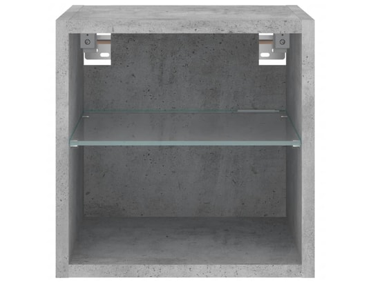 VIDAXL - Elément suspendu Meuble tv mural avec lumières led gris béton 30x28,5x30 cm