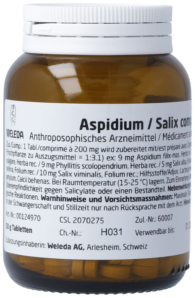 Weleda Aspidium/Salix comp.<br>50 g, Tablette