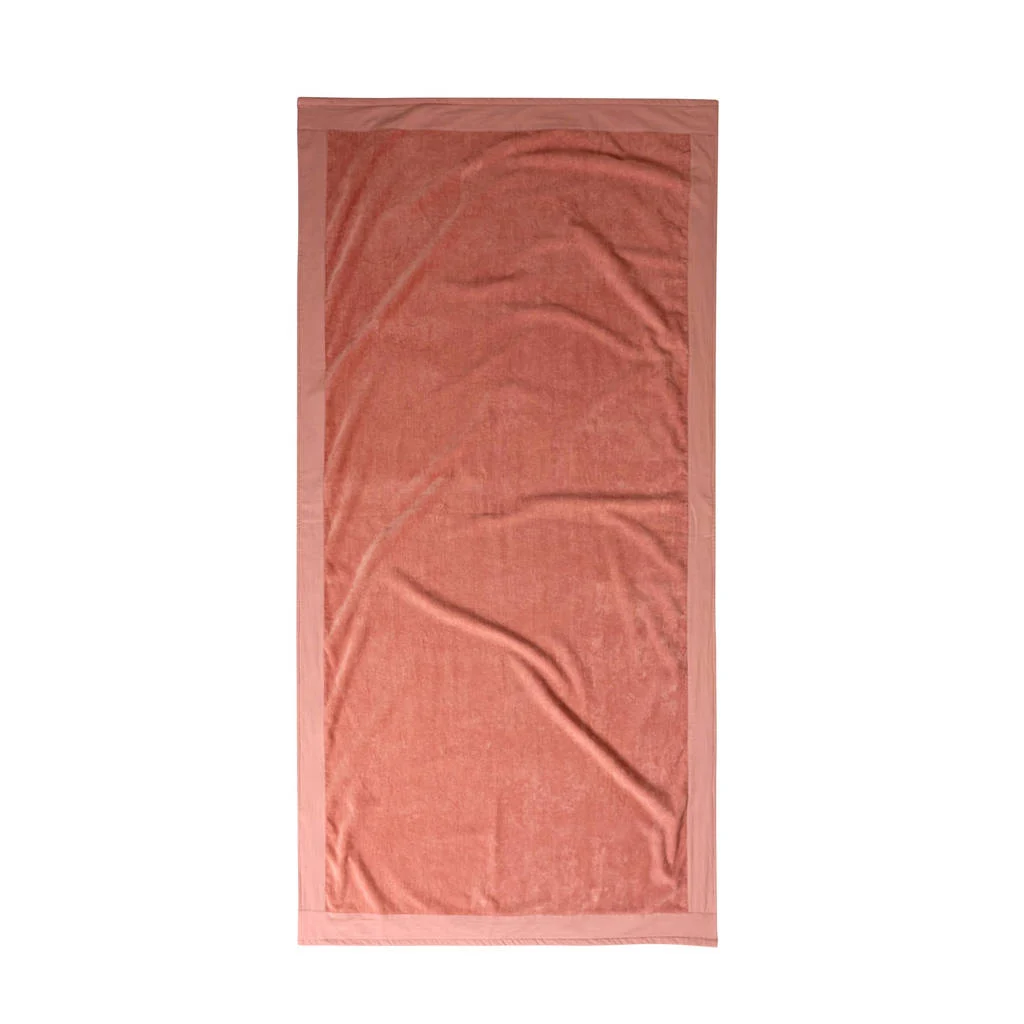 Heel fijn, groot strandlakenstrandlaken Edge (roze) (200x100 cm)
