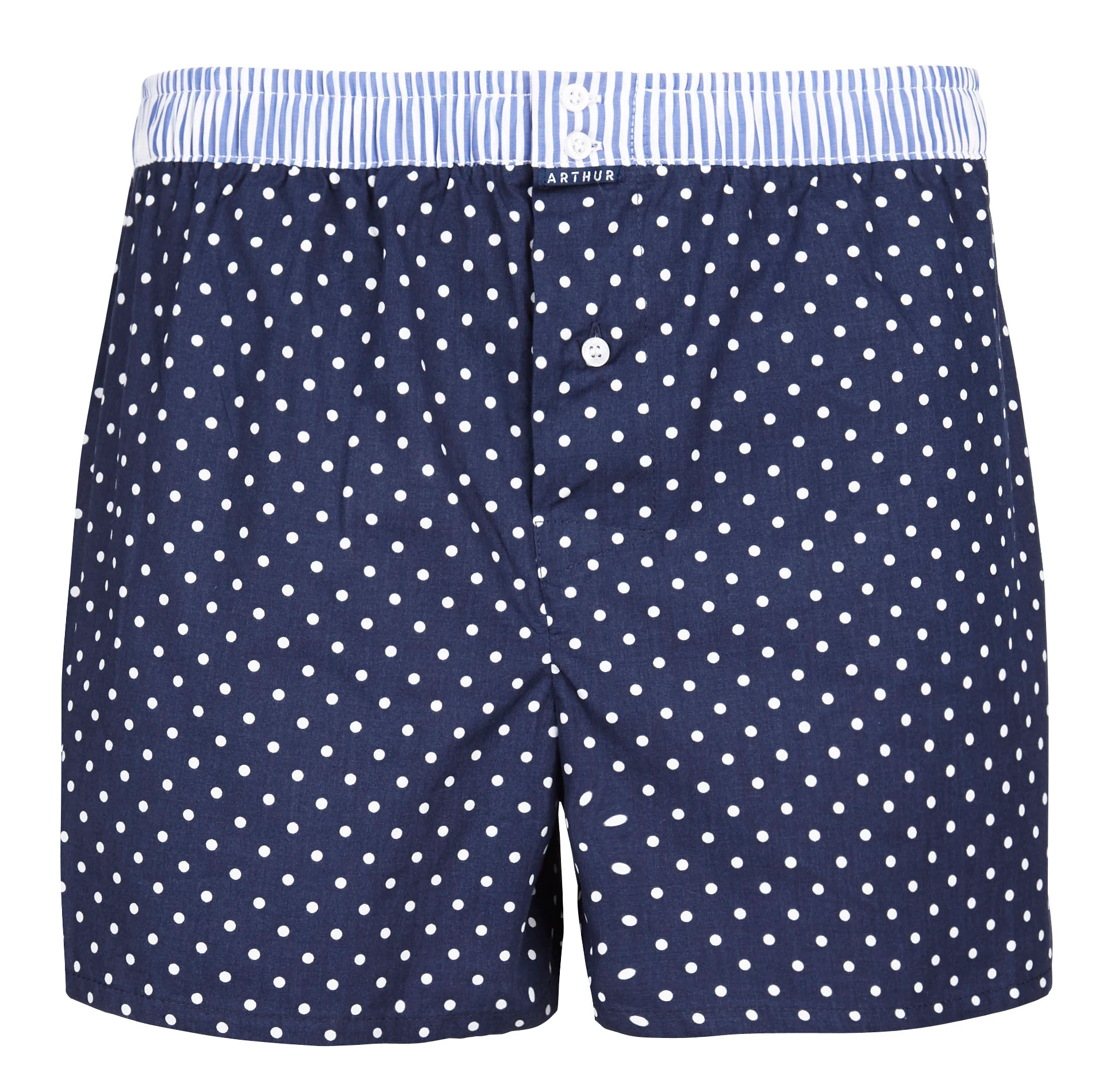Caleçon en coton à pois Arthur Club | Bleu