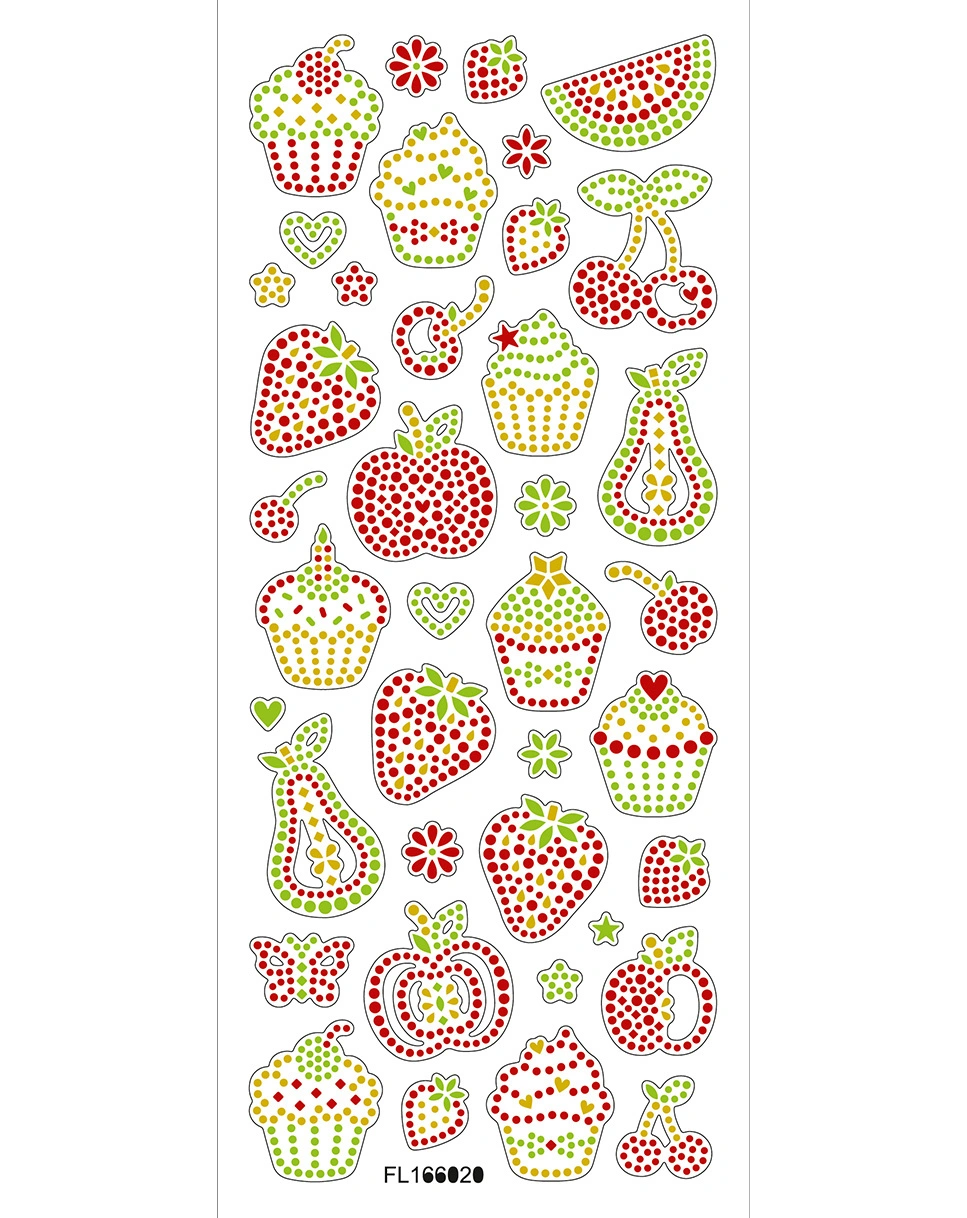 Crystal-Sticker SOMMER 5-teilig in bunt