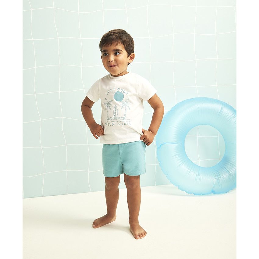 Ensemble 2 pièces avec t-shirt printé pour bébé garçon - Bleu moyen
