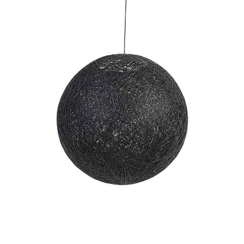Landelijke hanglamp zwart 60 cm - Corda