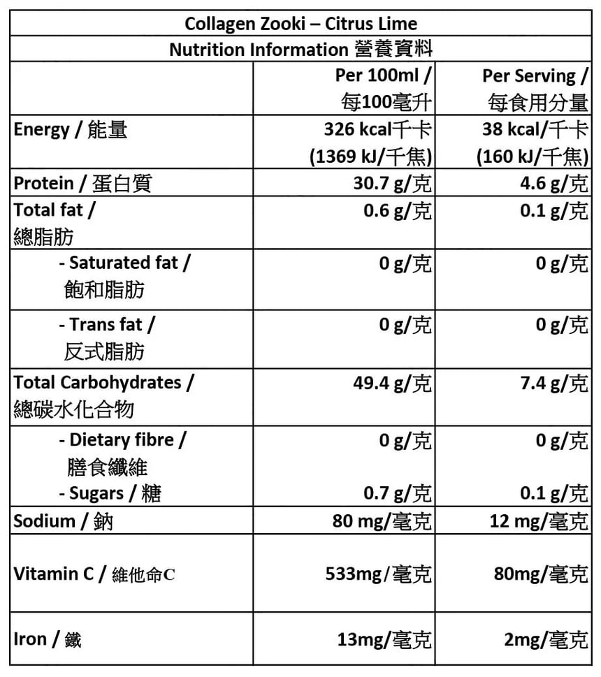 zooki - Citrus Lime Collagen Zooki 5000mg
