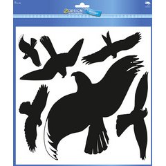 ZDesign HOME Étiquette d'oiseau pour fenêtre, noir