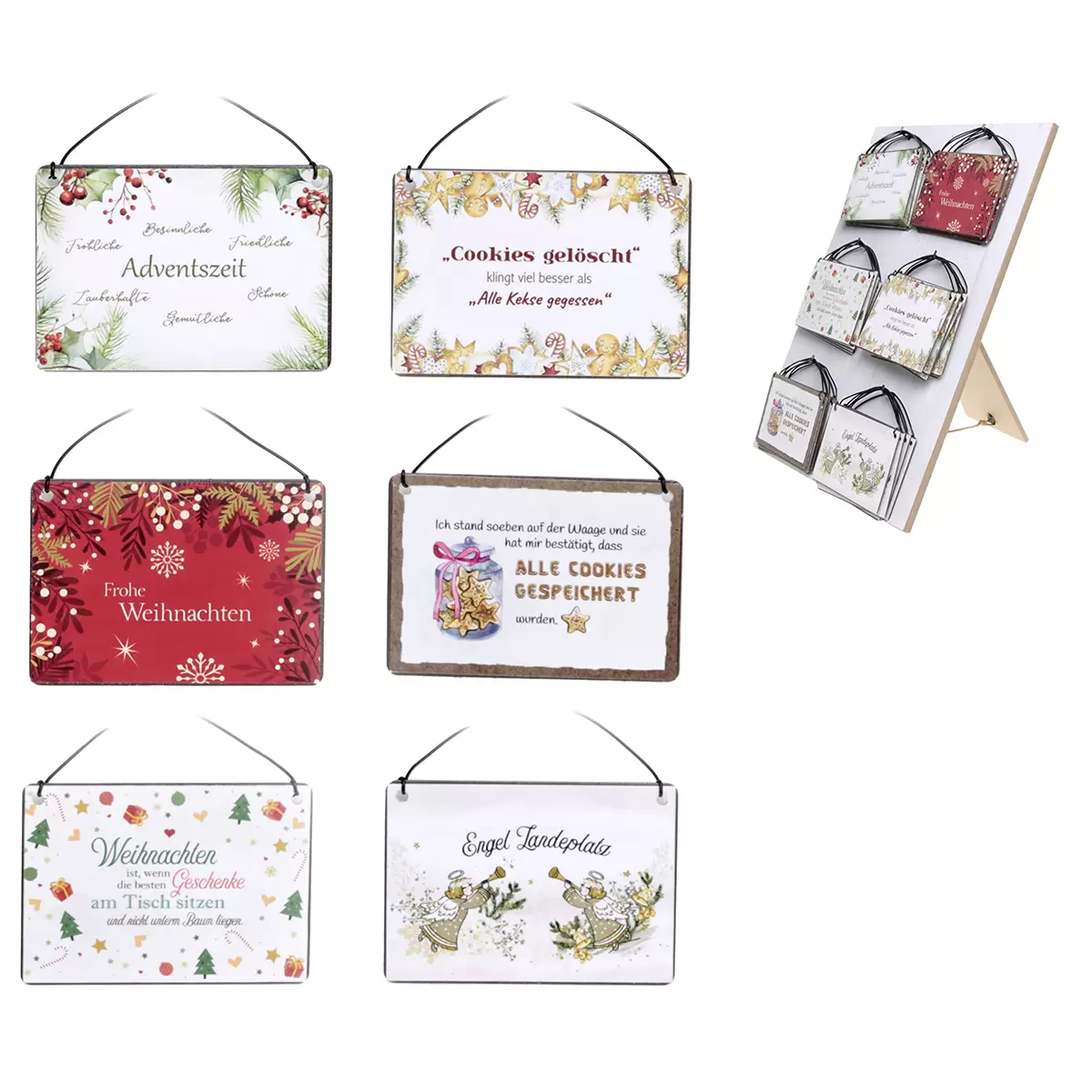Deko-Schild XMAS rot,schwarz,weiss