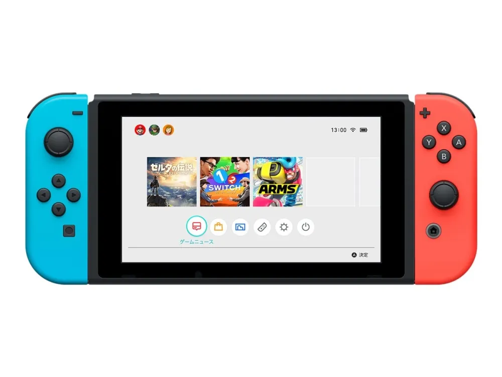 Nintendo Switch with Neon Blue and Neon Red Joy-Con - Spilkonsol - Full HD - sort, neonrød, neonblå