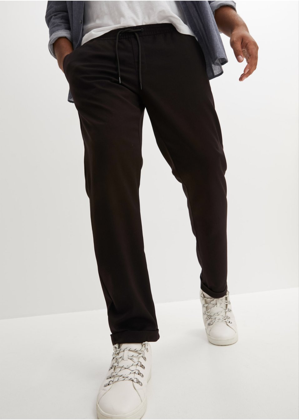Pantalon chino taille extensible Slim Fit, longueur raccourcie, Tapered