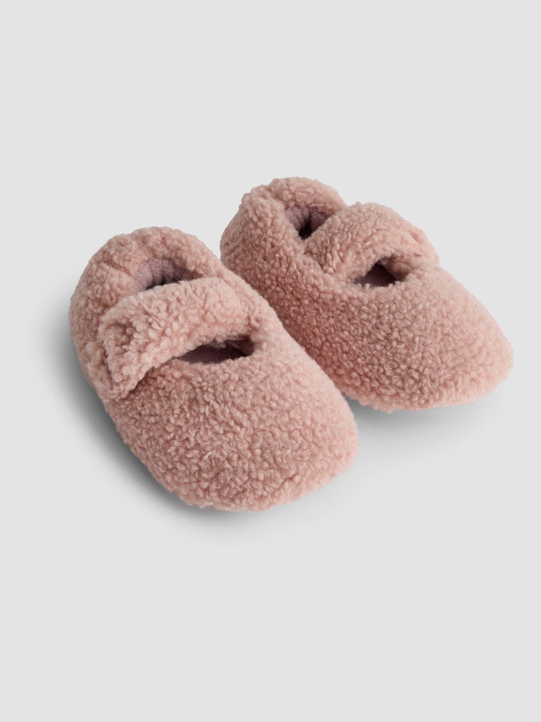 Roze - JoJo Maman Bébé Velvet Bow Ballet Pump Slippers