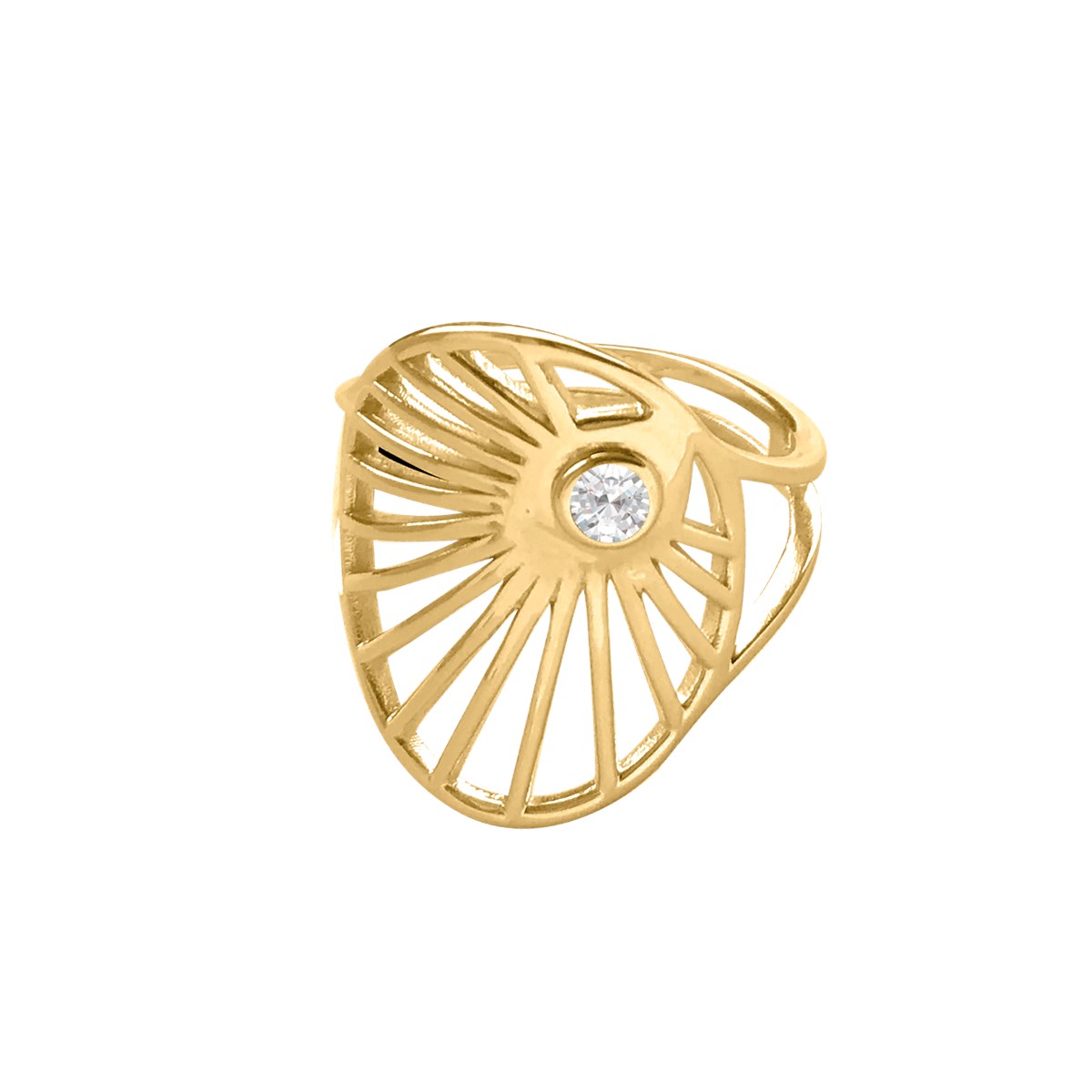 Bague plaquée or oxyde