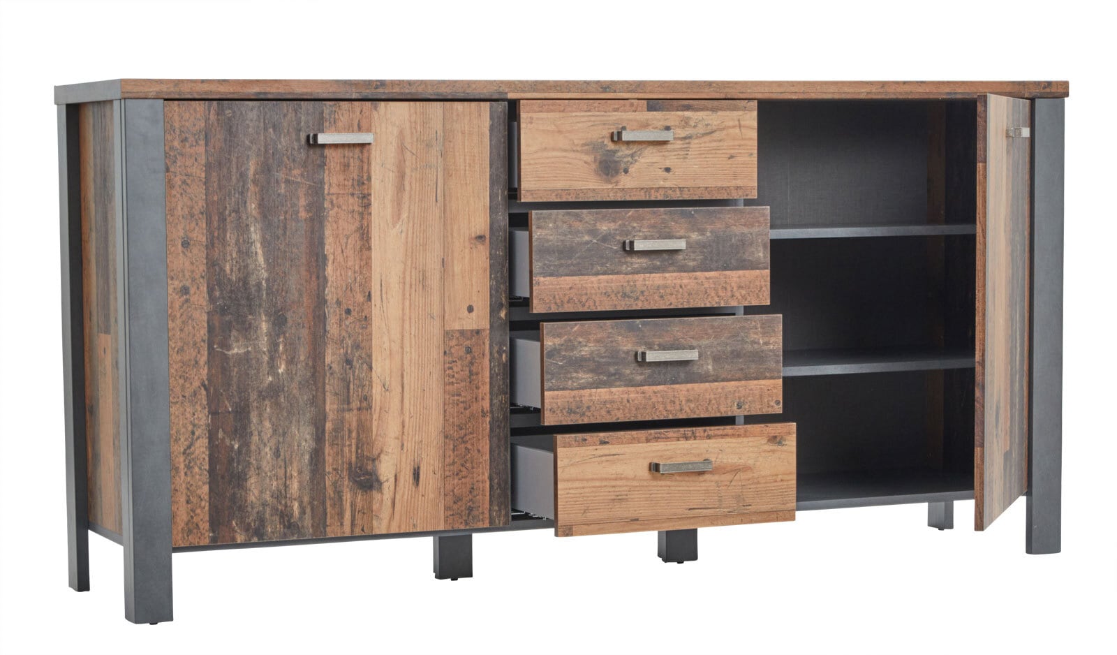 Sideboard Cardiff Used Style Dark ca. 179 x 88 x 44 cm