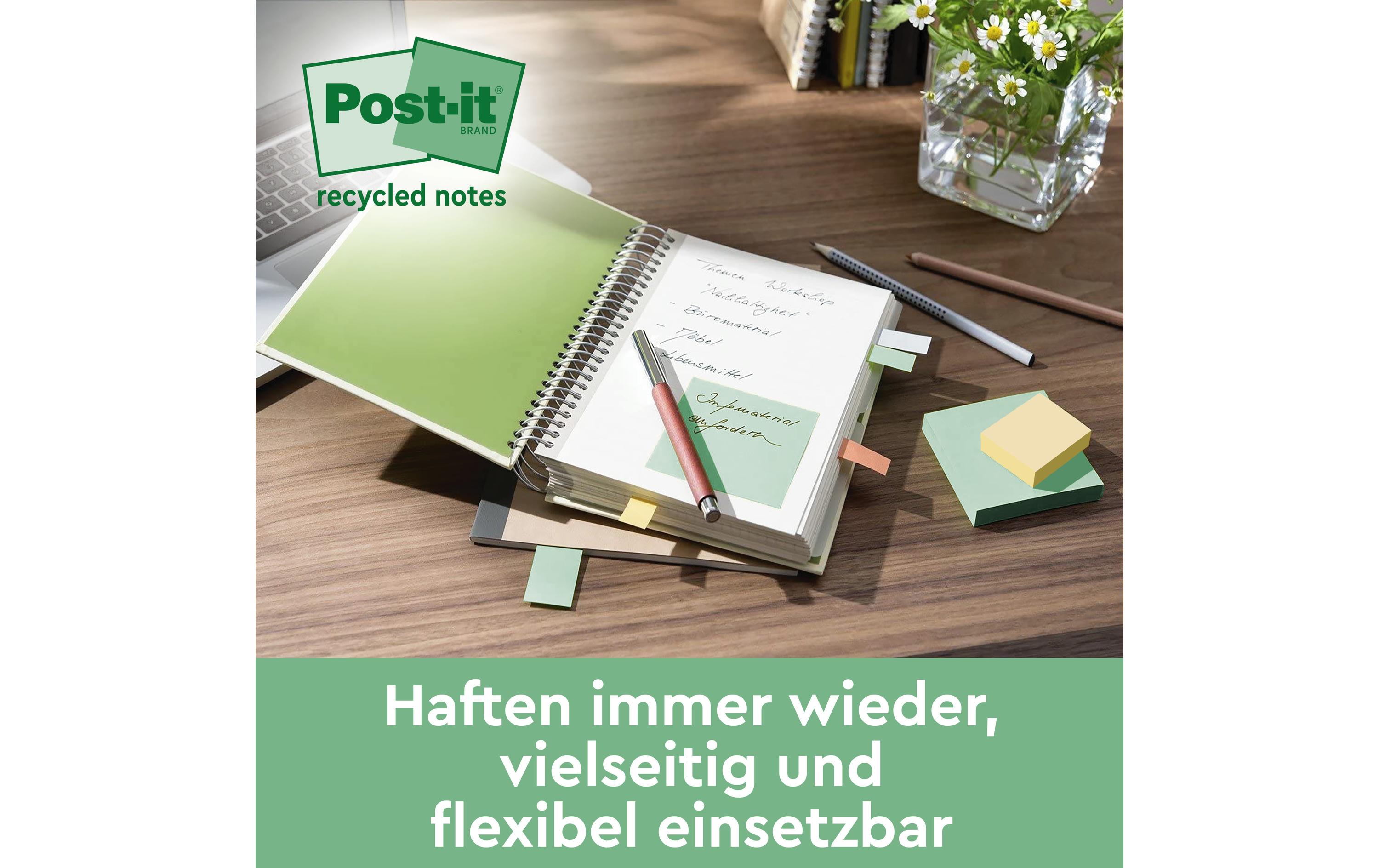 Notizzettel Recycling Notes 7.6 x 7.6 cm, BlauHaftnotizen zum Organisieren und priorisieren