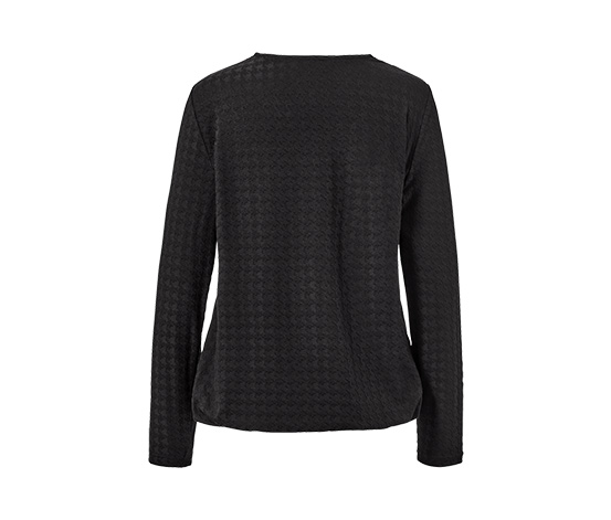 Strukturiertes Langarmshirt, schwarz