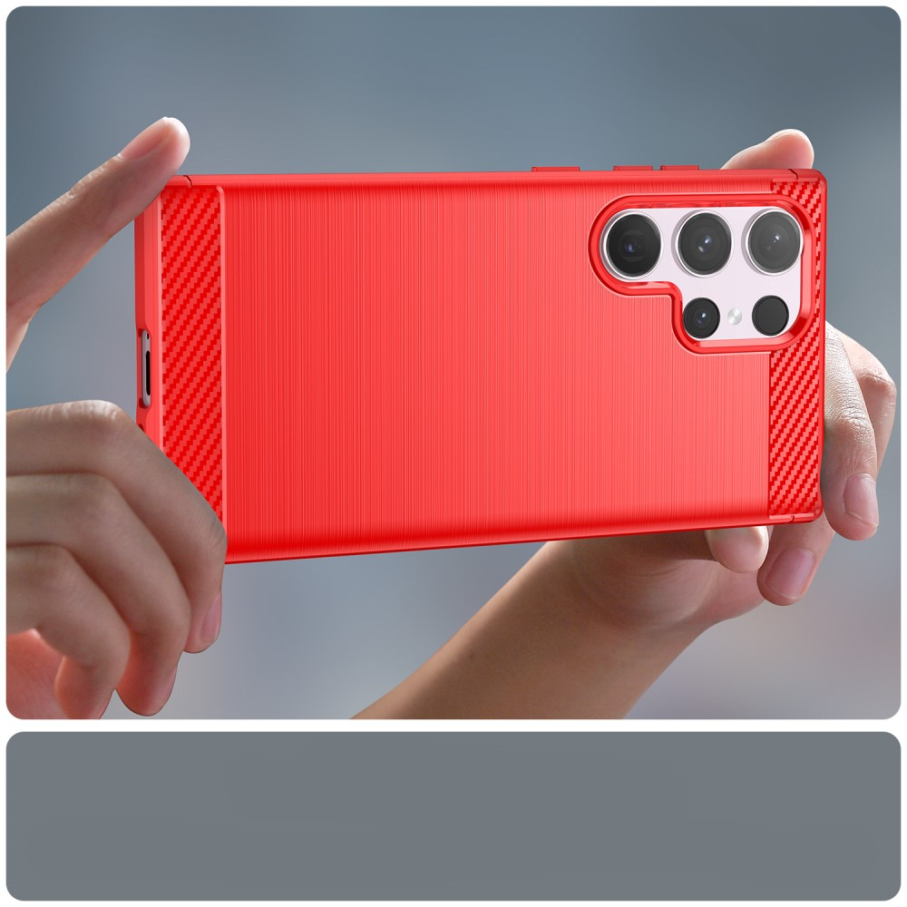 Samsung Galaxy S24 Ultra Gummi Case Schutzhülle Carbon Look - Schwarz