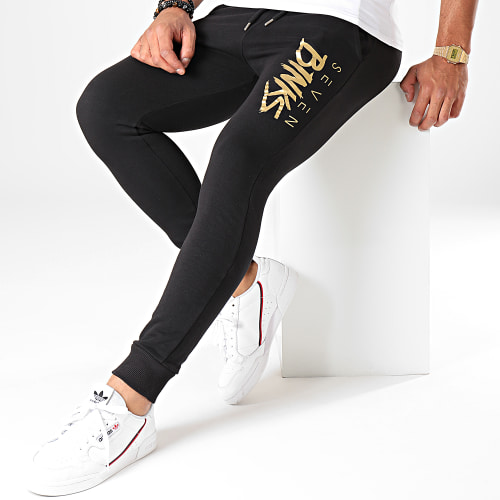 Pantalon Jogging Logo Noir Doré