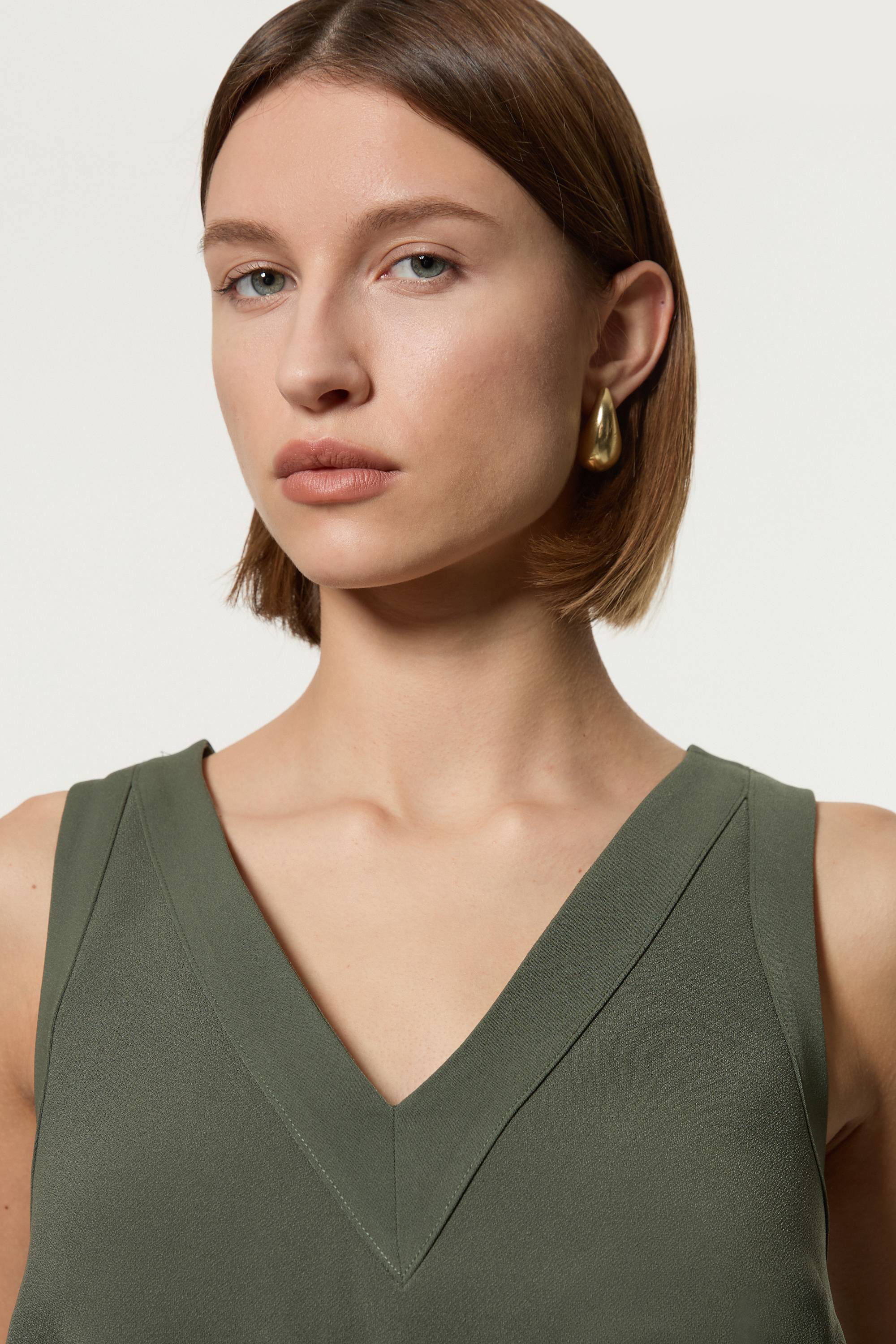 KarenMillen Haut long sans manches essentiel en crêpe ajusté