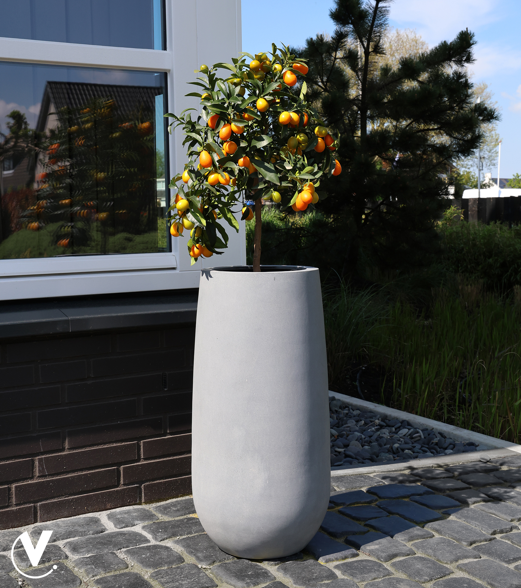 Plantenpot Idaho grey Ø35 x H70cm