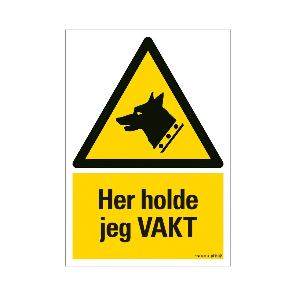 SKILT PICKUP COMBI HER HOLDE JEG VAKT 33 X 23 CM