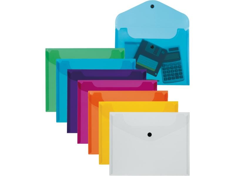 Kolma Dokumentenmappe Easy A5 KolmaFlex Transparent Dokumententasche mit Druckknopf