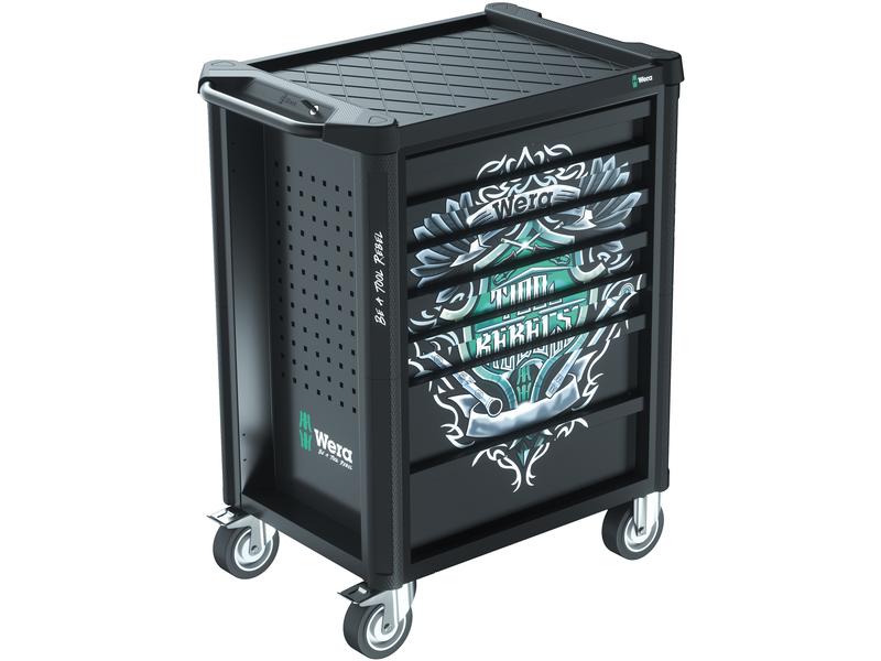 Wera Werkstattwagen 9700 Tool Rebel 1, 78‑teilig Exklusiver Werkstattwagen im Tool Rebel Design für den täglichen harten Einsatz