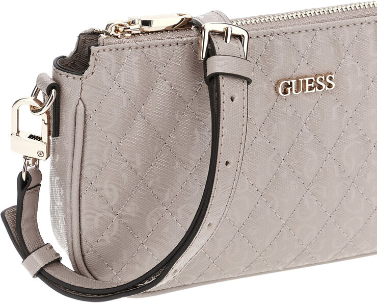 GUESS YARMILLA DBL POUCH CROSSBODY Taupe