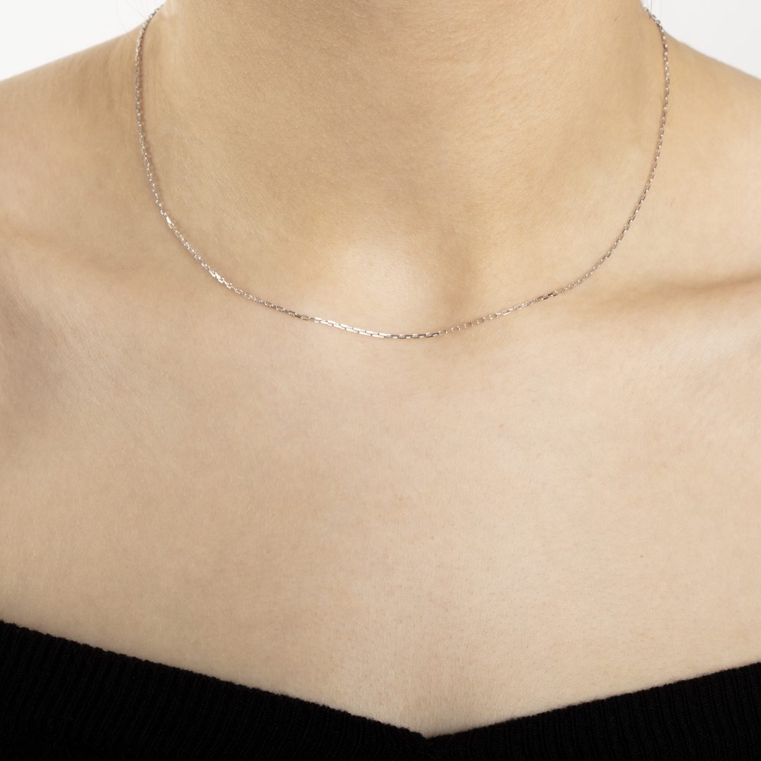 Ankerkette geschliffen 750/18 K Weissgold 1.1mm