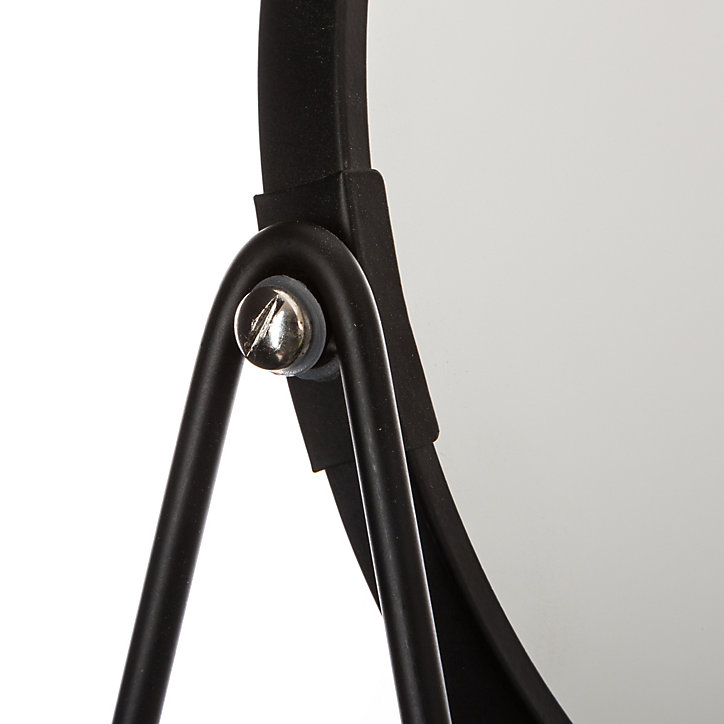 Miroir de salle de bains rond grossissant à poser diam. 17 cm, coloris noir, 5Five