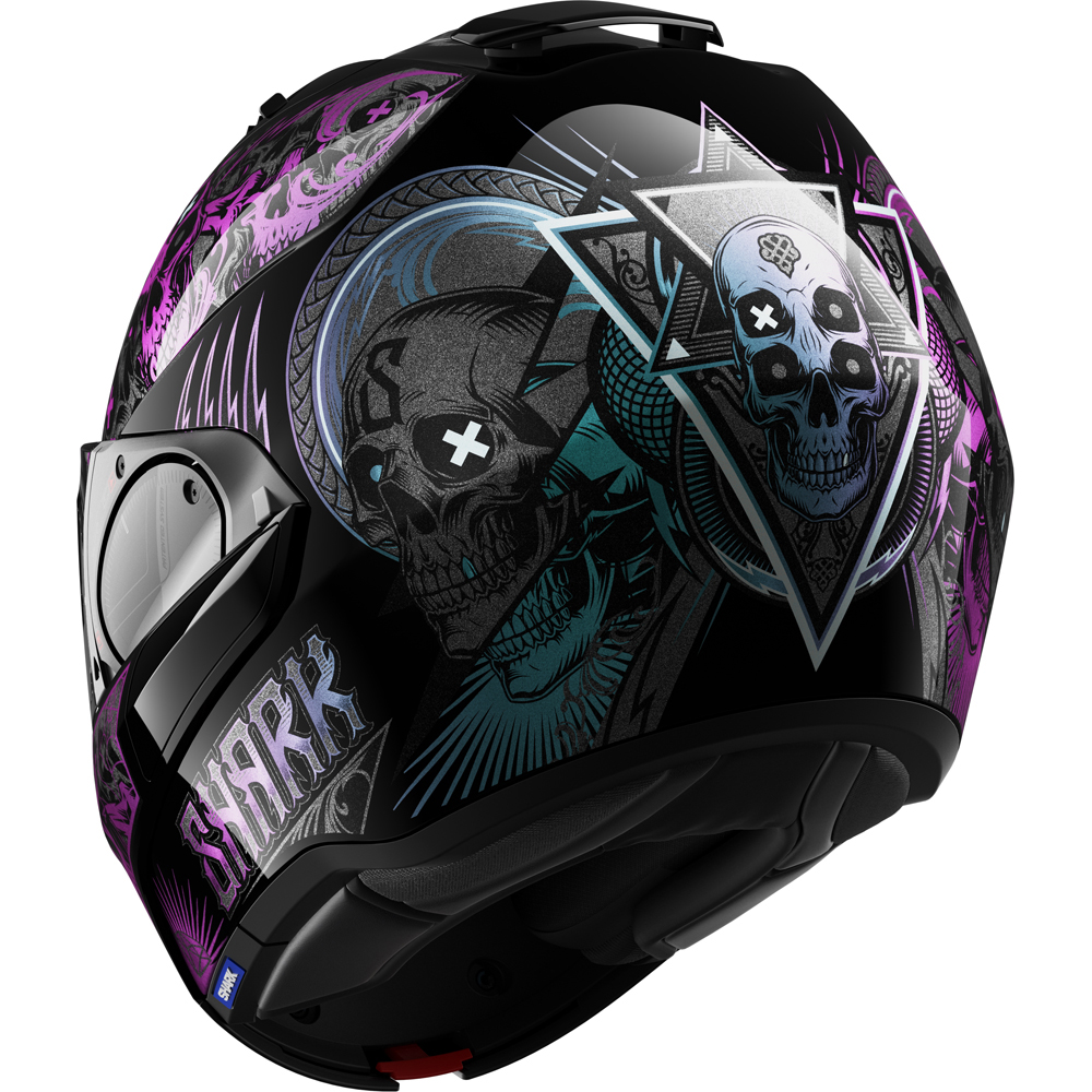 Shark - Casque Evo-ES K-Rozen Noir Brillant / Violet / Bleu