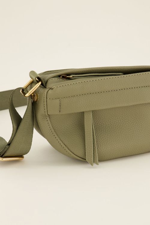 Donkergroene crossbody tas met extra vak