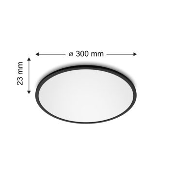Philips badkamerlamp Superslim sceneswitch 1x18W zwart 2700K